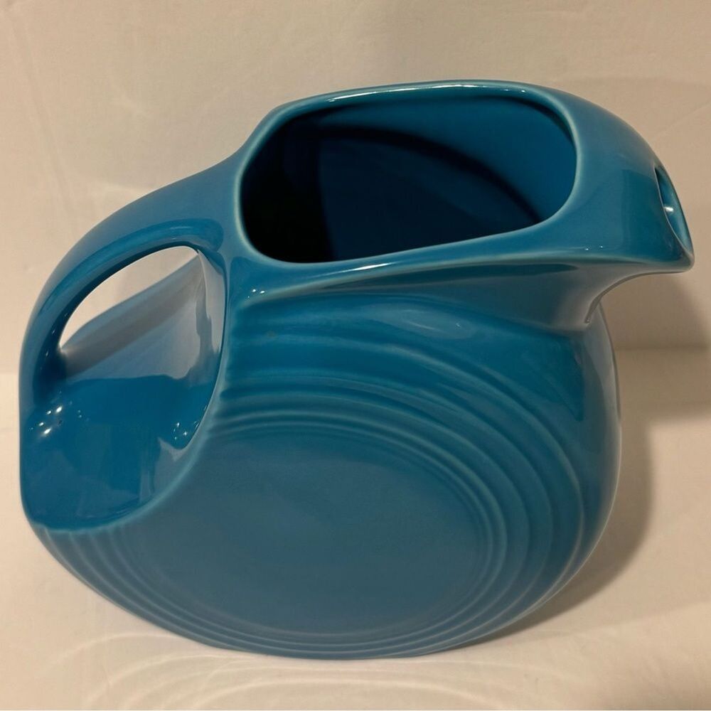 Vintage Fiesta Ware Turquoise Pitcher - Picture 2 of 7